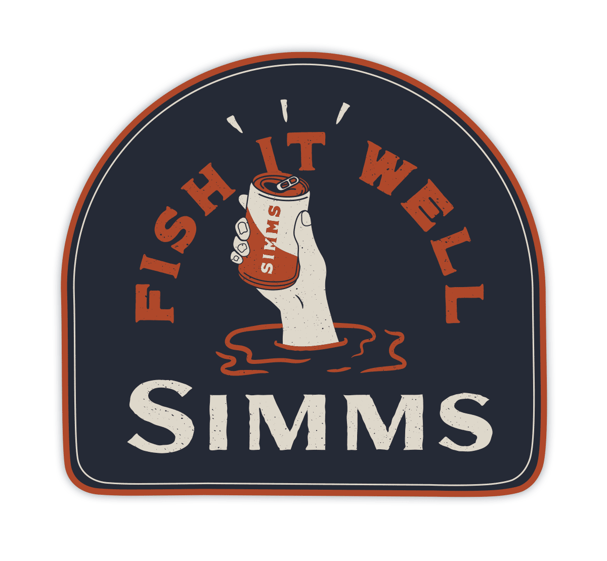 Sticker_Simms-Fish_It_Well-Beer_10cm_Produktbild Simms Fish It Well Beer Sticker 10 cm