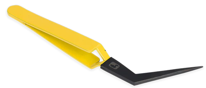 Loon Mini Curved  D-Loop Tweezer - Yellow Loon Mini Curved  D-Loop Tweezer - Yellow