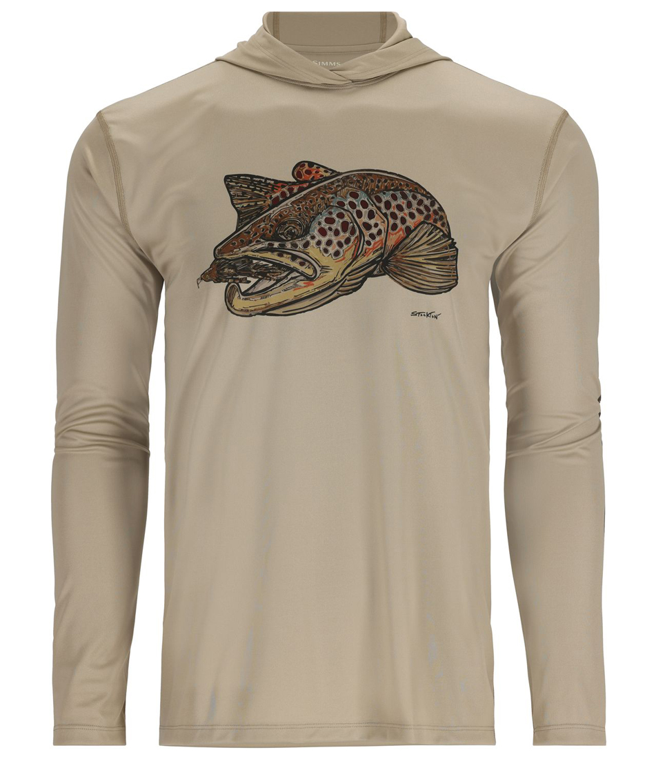 Simms_Tech_Hoody_Langarmhemd_Artist_Series_stone_brown_trout_1 Simms Tech Hoody Artist Series stone/brown trout