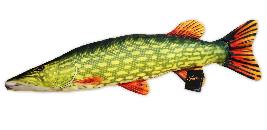 P-29187_Fischkissen_Kuscheltier_Hecht_80cm_ganz Fish Pillow Soft Toy Pike 80cm