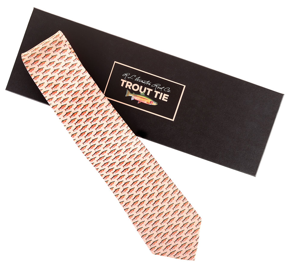 Winston Trout School Silk Tie peach