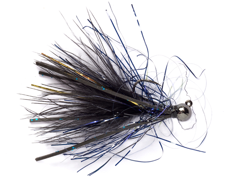P-21129_FullingMill_Daniels_UV_Jig_Black Fulling Mill Streamer - Daniel's UV Polar Jig Black Barbless