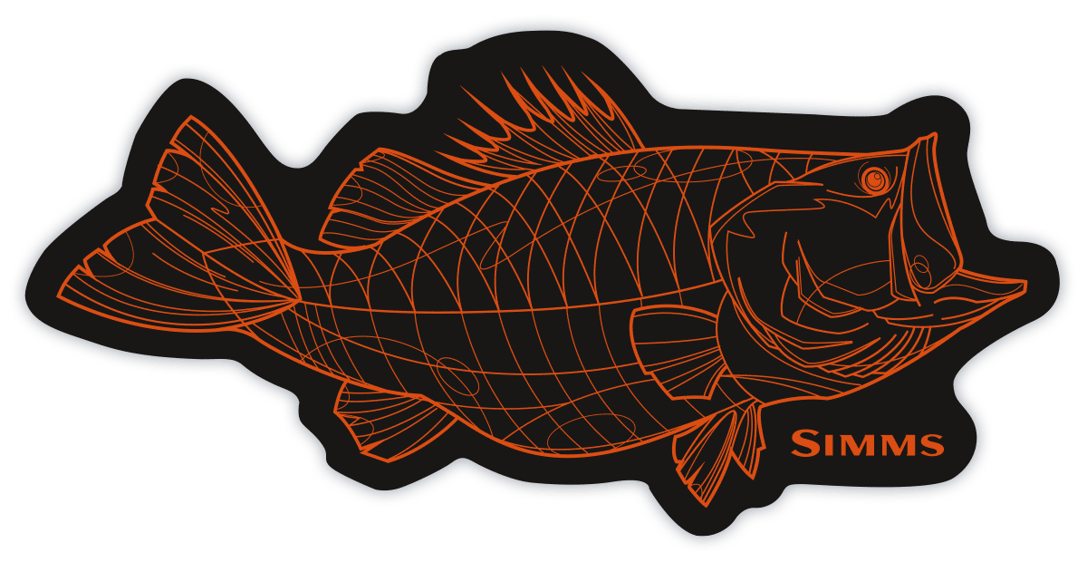 Sticker_Simms-Bass-Sketch_10cm_Produktbild Simms Bass Line Sticker 10 cm