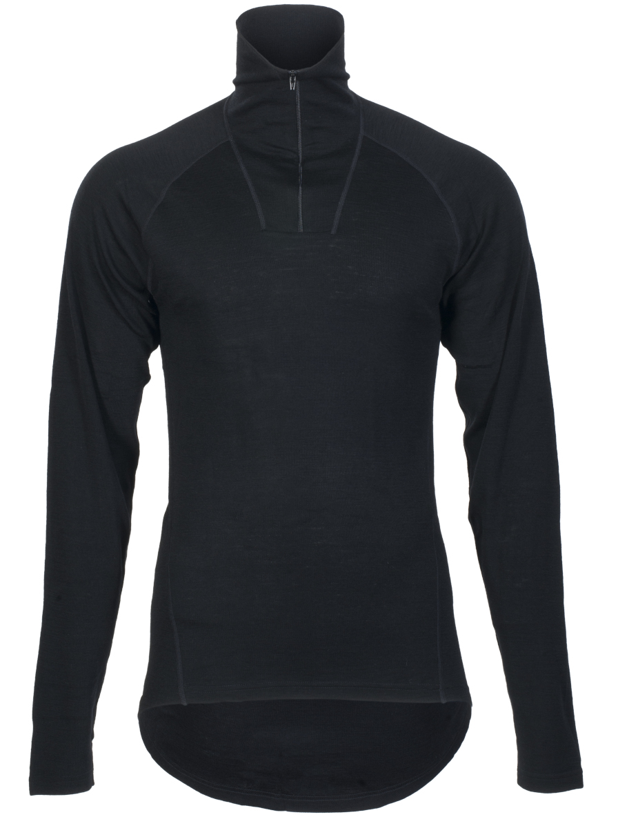 Bratens_Merino_Jumper_Half_Zip_Langarmshirt_black Bråtens Merino Jumper Half Zip Shirt black