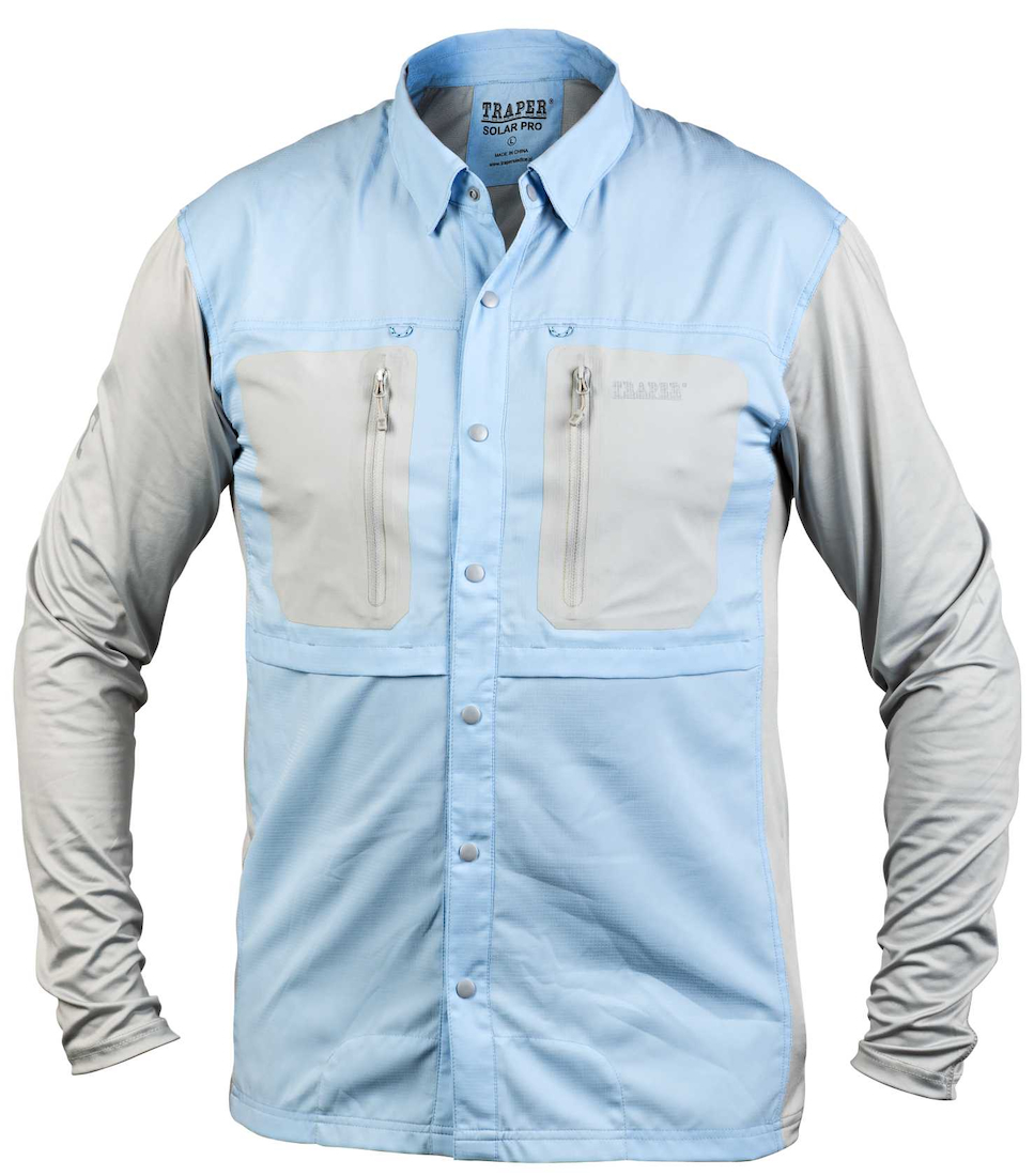 P-26484_Traper_Solar-Pro_UPF50_Sonnenschutz_Shirt_light_Blue_ Traper Solar Pro UPF 50+ Fishing Shirt Sunshade light blue