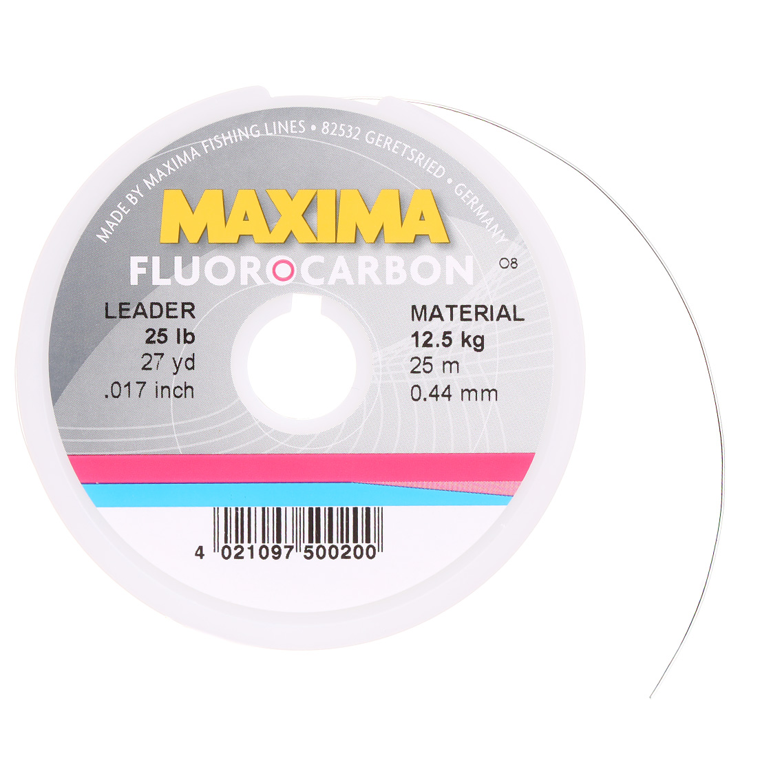 P-28895_Maxima-Fluorocarbon-Tippet-25-m-invisible-Vorfachmaterial-auf-Spule Maxima Fluorocarbon Tippet 25 m Spool invisiable