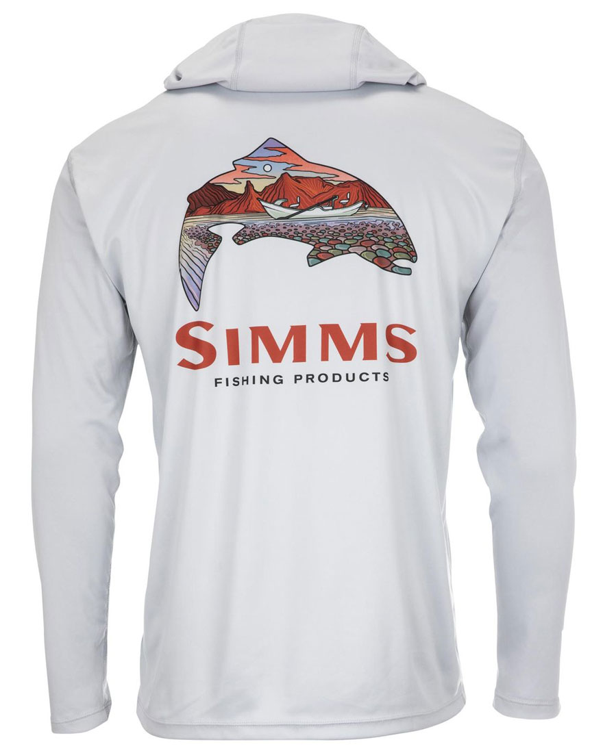 Simms_Tech_Hoody_Langarmhemd_Artist_Series_Trout_Logo_flame_sterling_1 Simms Tech Hoody Artist Series Trout Logo flame/sterling