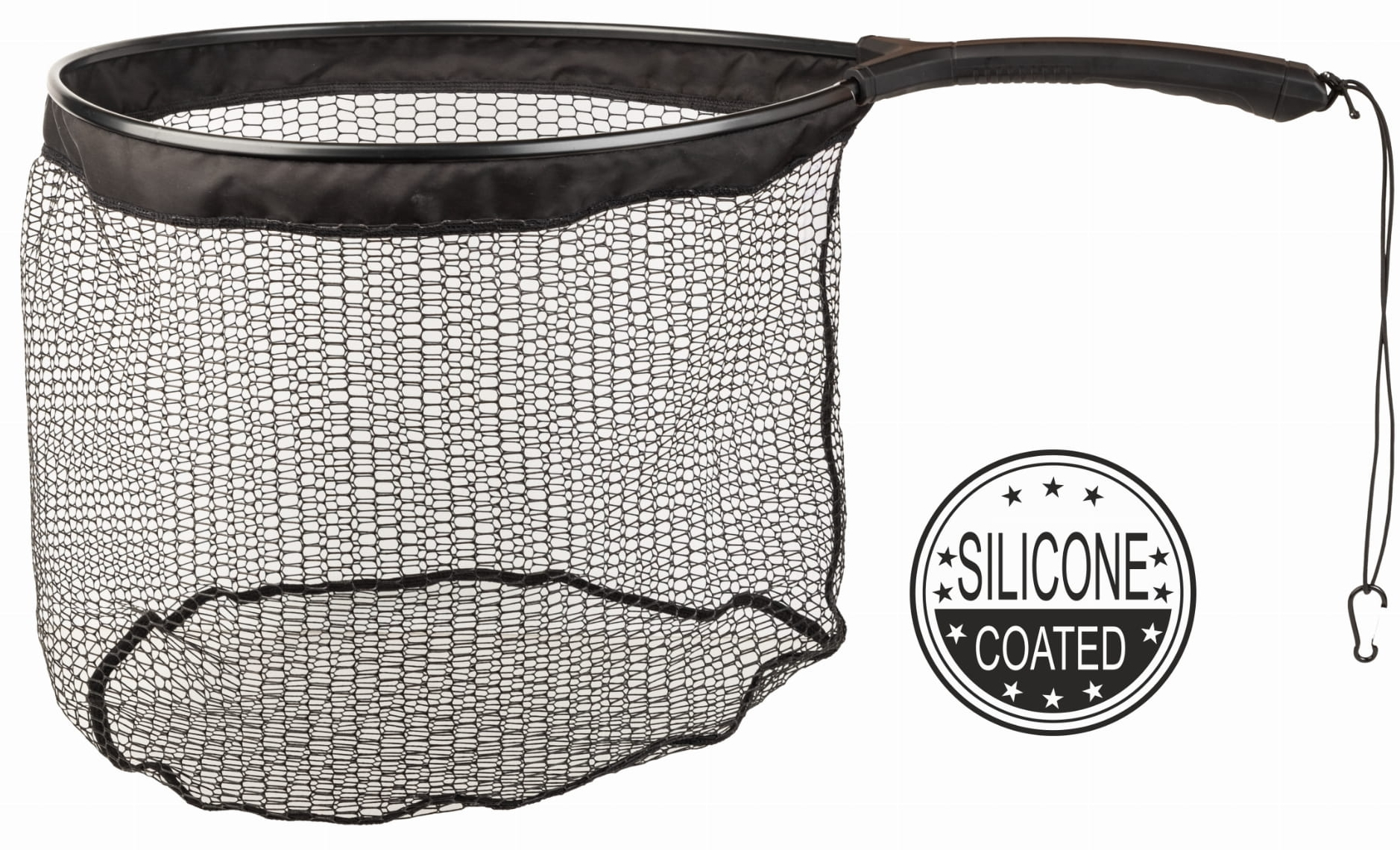 Traper landing net Creek with silicone-coated protective net Traper landing net Creek with silicone-coated protective net