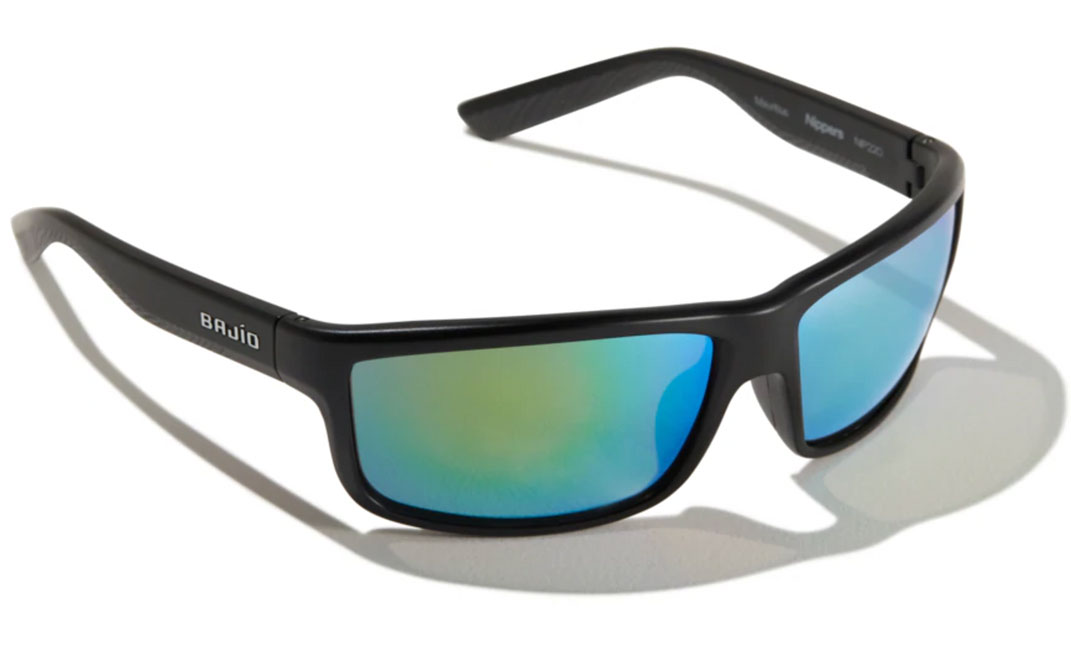 Bajio Polarized Glasses Nippers - Black Matte (Green Mirror Glass)