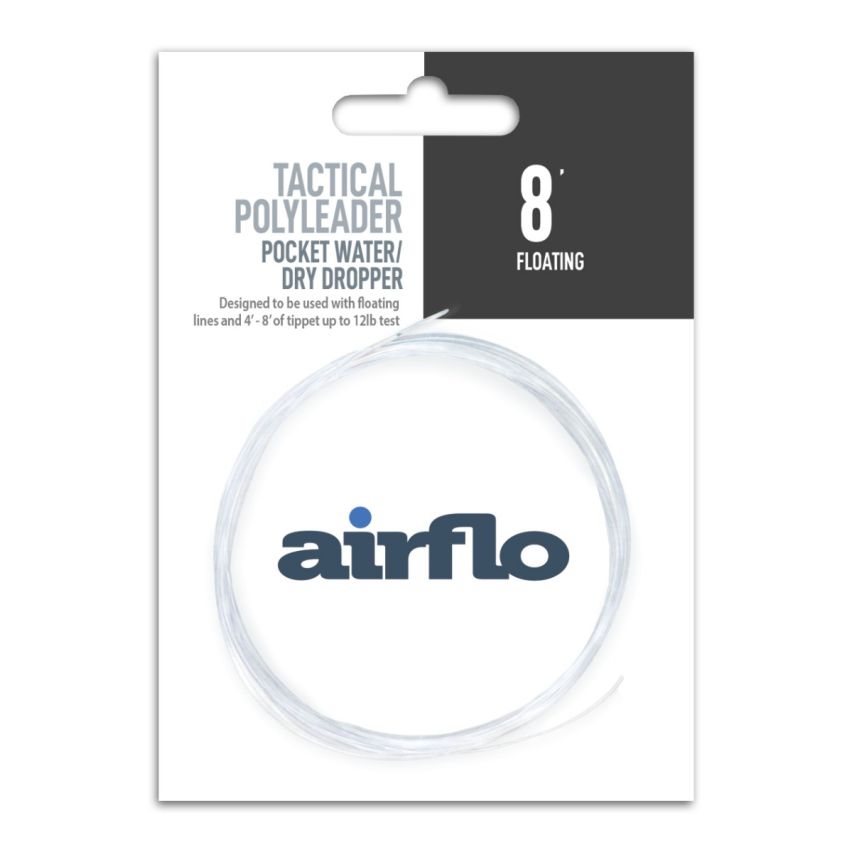 Airflo Tactical Polyleader - Pocket Water Dryfly & Dropper 8 ft Clear Floating