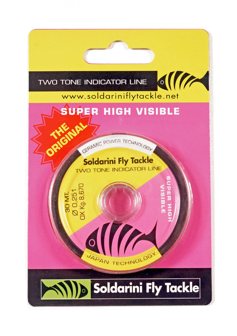 Soldarini-Two-Tone-Indicator-Super-Visible Soldarini Fly Tackle Two Tone Indicator Line Super Visible Sighter fluo pink/fluo yellow
