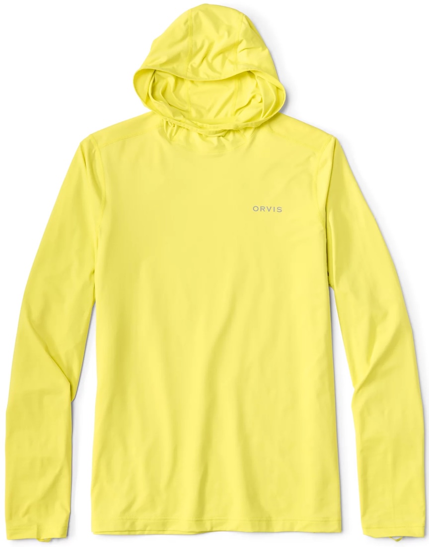 Orvis Sun Defense Printed Hoodie Sunshirt UPF 50+ citrus