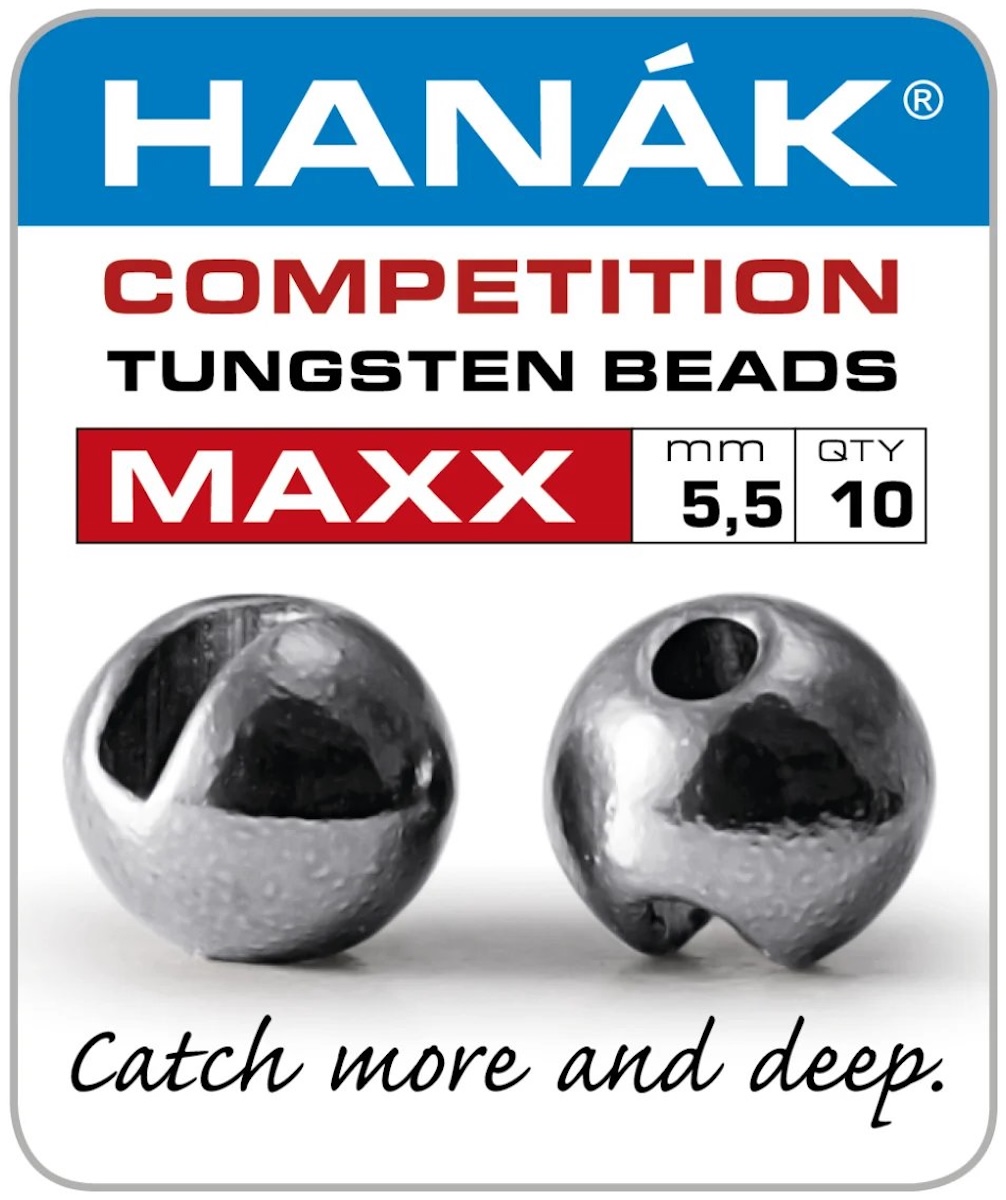 Hanak Tungsten Beads MAXX+ slotted beads extra heavy black nickel