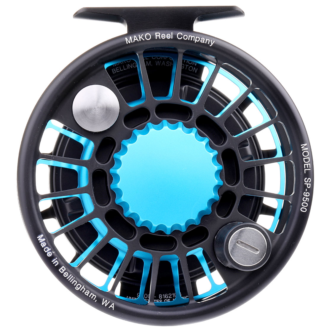 P-18957_mako_reel_matte_turquiseon-black_9500_back Mako Reel matte turquoise on black Model 9500