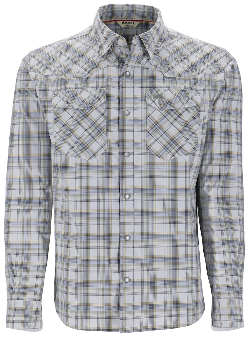 P-28373_Simms_Brackett_Shirt_Comfy_Stretch_Sterling_Plaid_ Simms Brackett Shirt Comfy Stretch Sterling Plaid