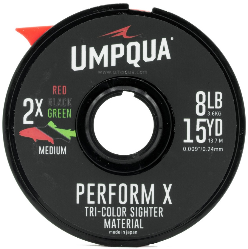 Umpqua Perform X Sighter Indicator Tippet Three Tone Red/Black/Green 15yds Umpqua Perform X Sighter Indicator Tippet Three Tone Red/Black/Green 15yds