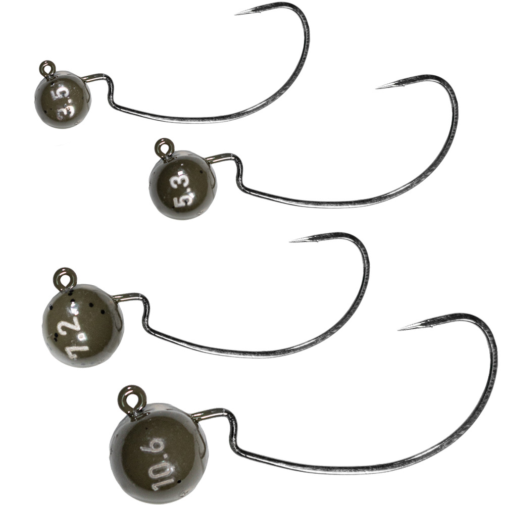LMAB Tungsten Offset Jig #2/0 green pumpkin