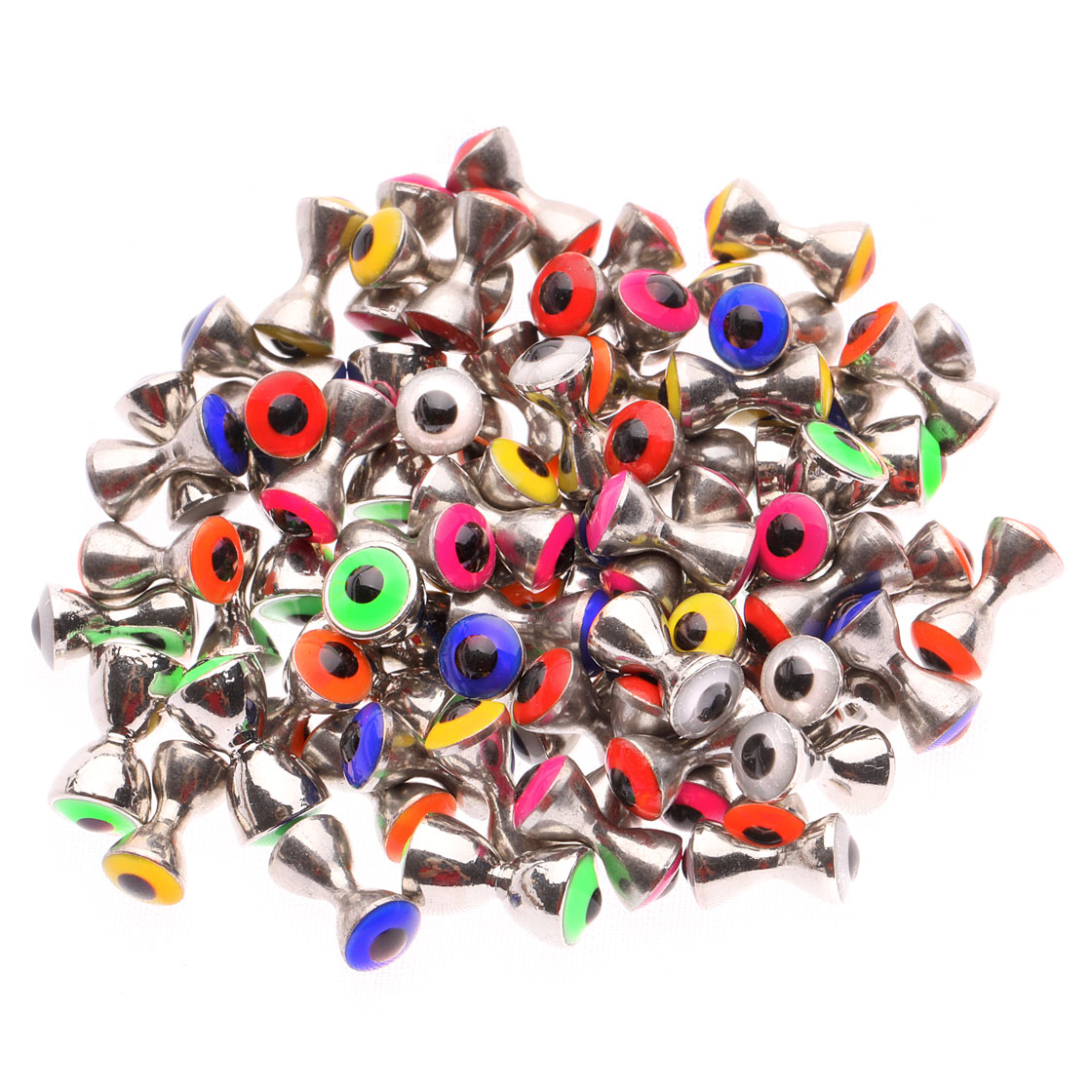 Brass Dumbbells with Eyes in Silver/ T-Eyes