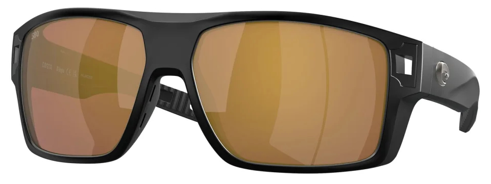 Costa Polarized Glasses Diego Matte Black (Gold Mirror 580G)