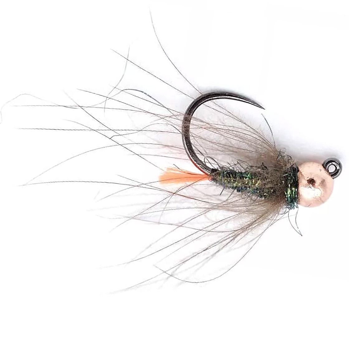 Superflies Tungsten Nymph Orange Tag Jig Copper Bead