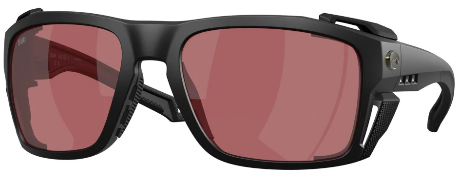 Costa Polarized Glasses King Tide 8 Matte Black (Rose 580G)