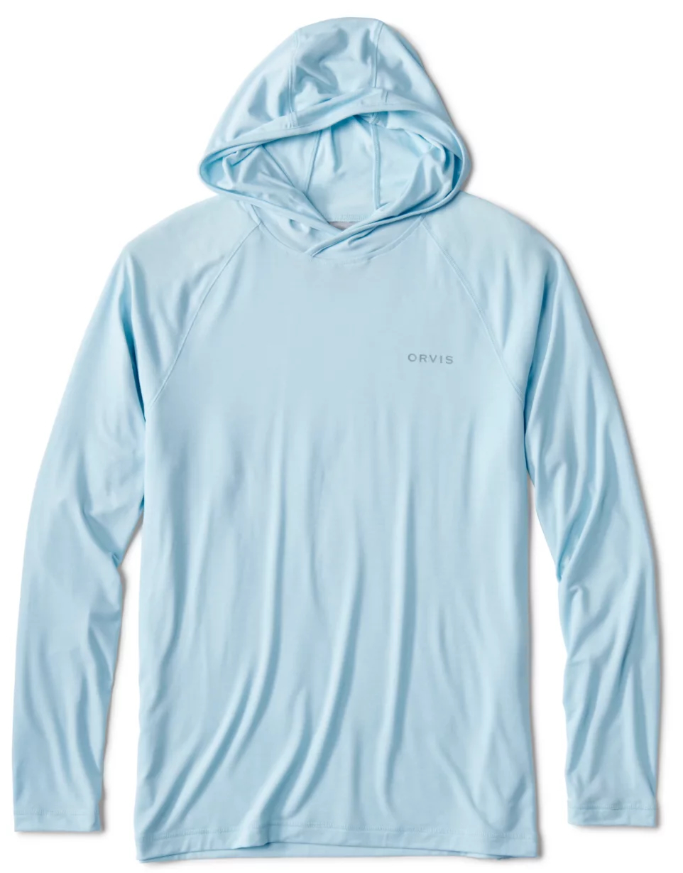 P-27336_Orvis_Dricast_Sunshirt_Hoodie_Blue_Mist_ Orvis Dricast Hoodie Sunshirt UPF 50+ sun protection shirt pacific Mist