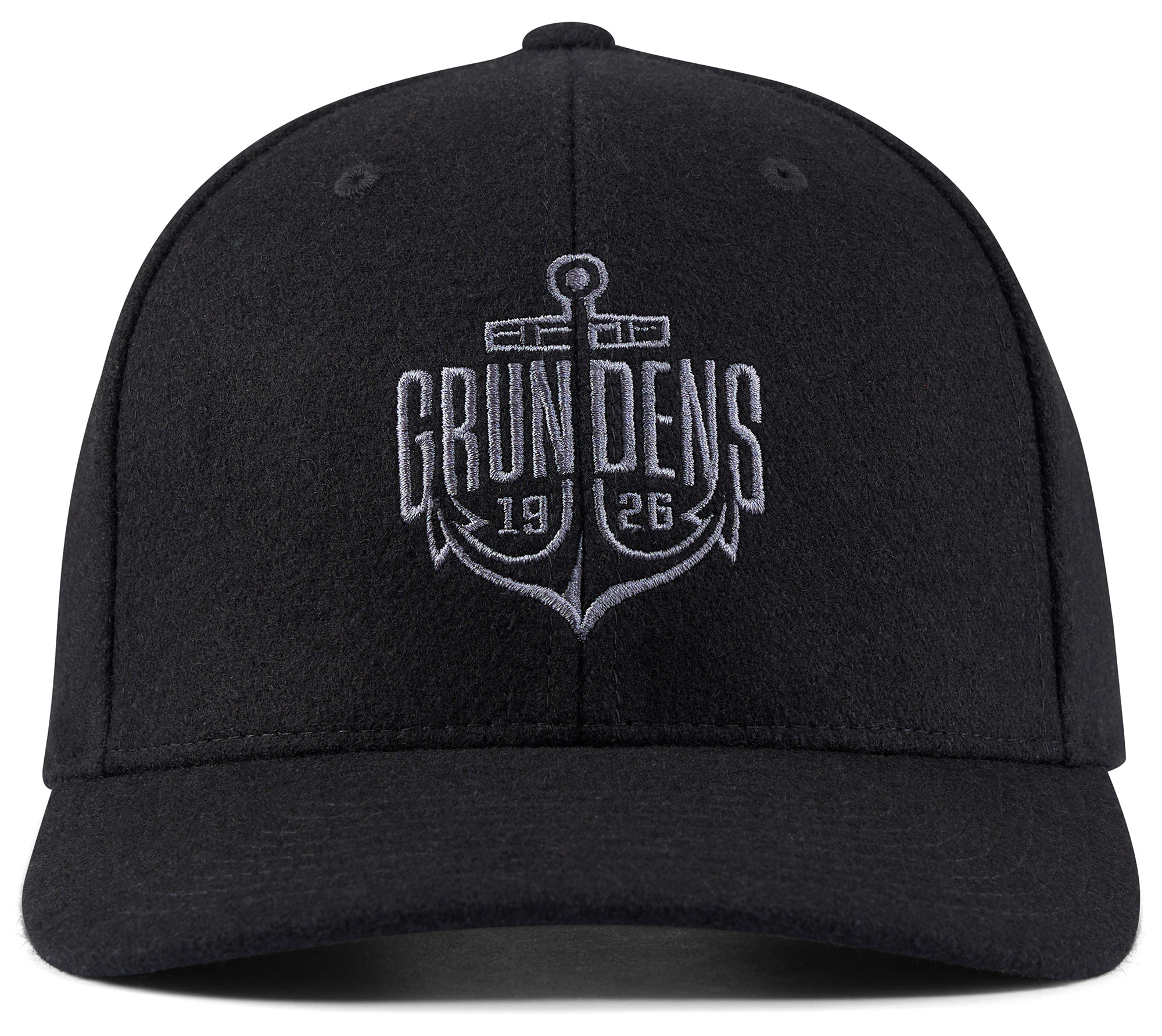 Grundéns Logo Anchor Wool Trucker Cap Black