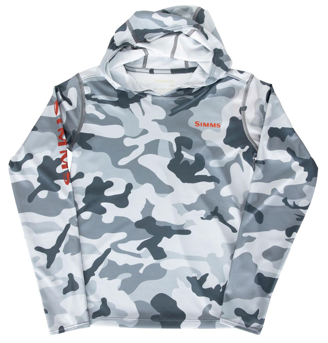 Simms Kid's Solar Tech Hoody woodland camo steel