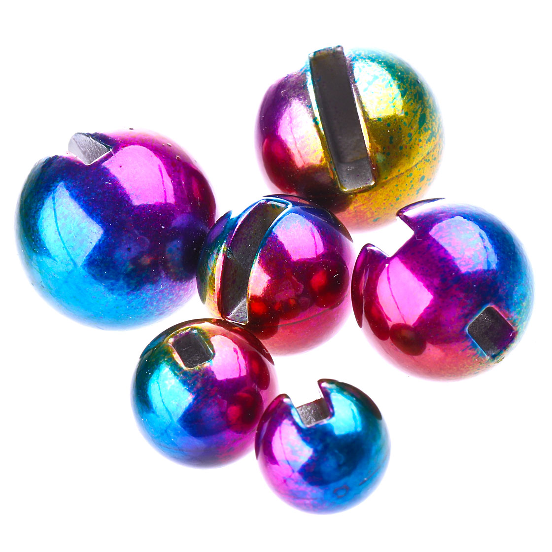 Wurm Tungsten slotted beads XXL Extra Heavy rainbow