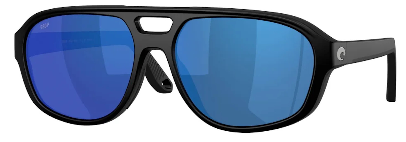 Costa Kids polarised glasses Street Heat Matte Black Blue Mirror 580P