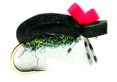 Fulling-Mill-Trockenfliege-Hi-Vis-Black-Foam-Beetle Fulling Mill Dry Fly - Hi Vis Black Foam Beetle