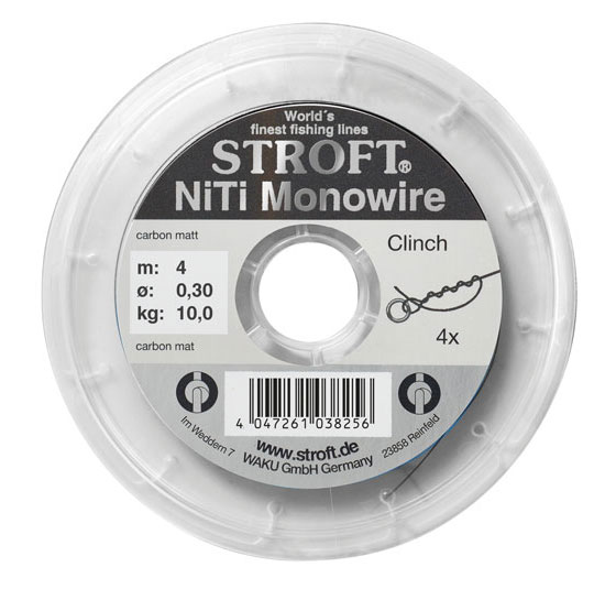 Stroft NiTi Monowire - knotable nickel titanium leader 10m/Spool 