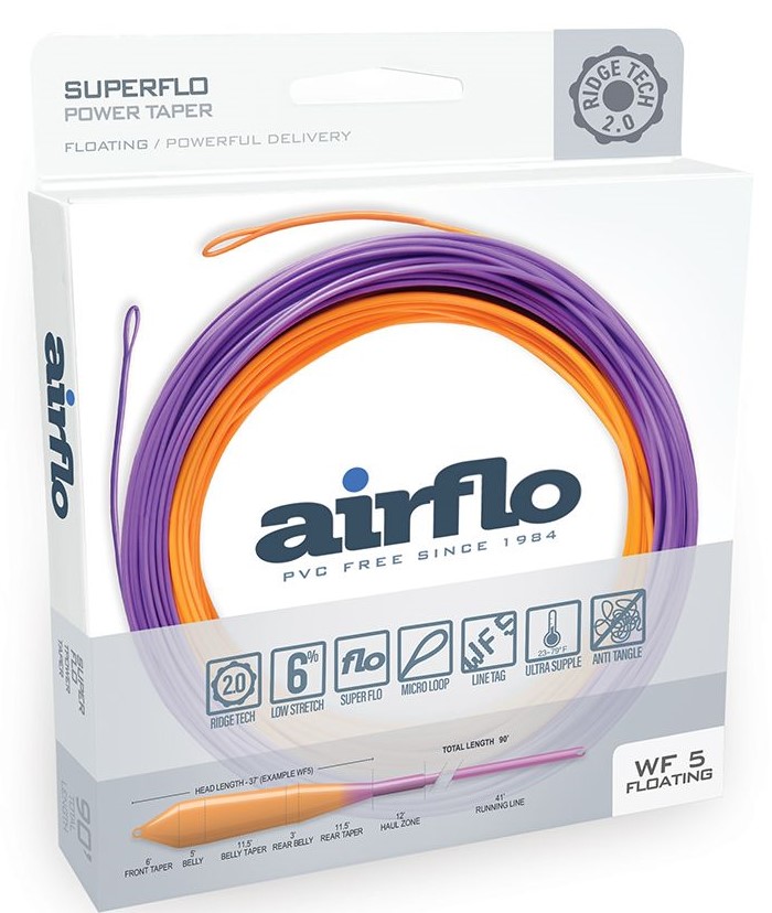 Airflo Ridge 2.0 Superflo Power Taper Trout Floating Sunburst/Purple