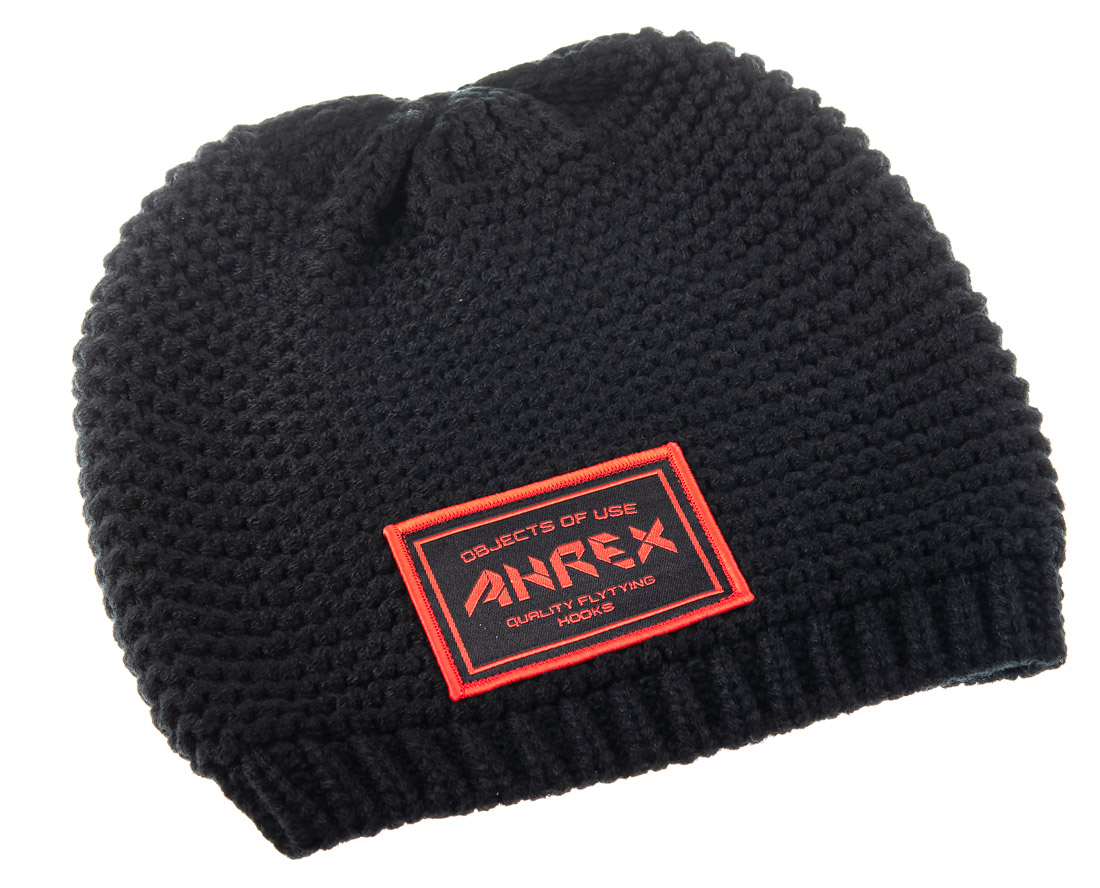 Ahrex_Handknit_Woven_Patch_Beanie_Black_1