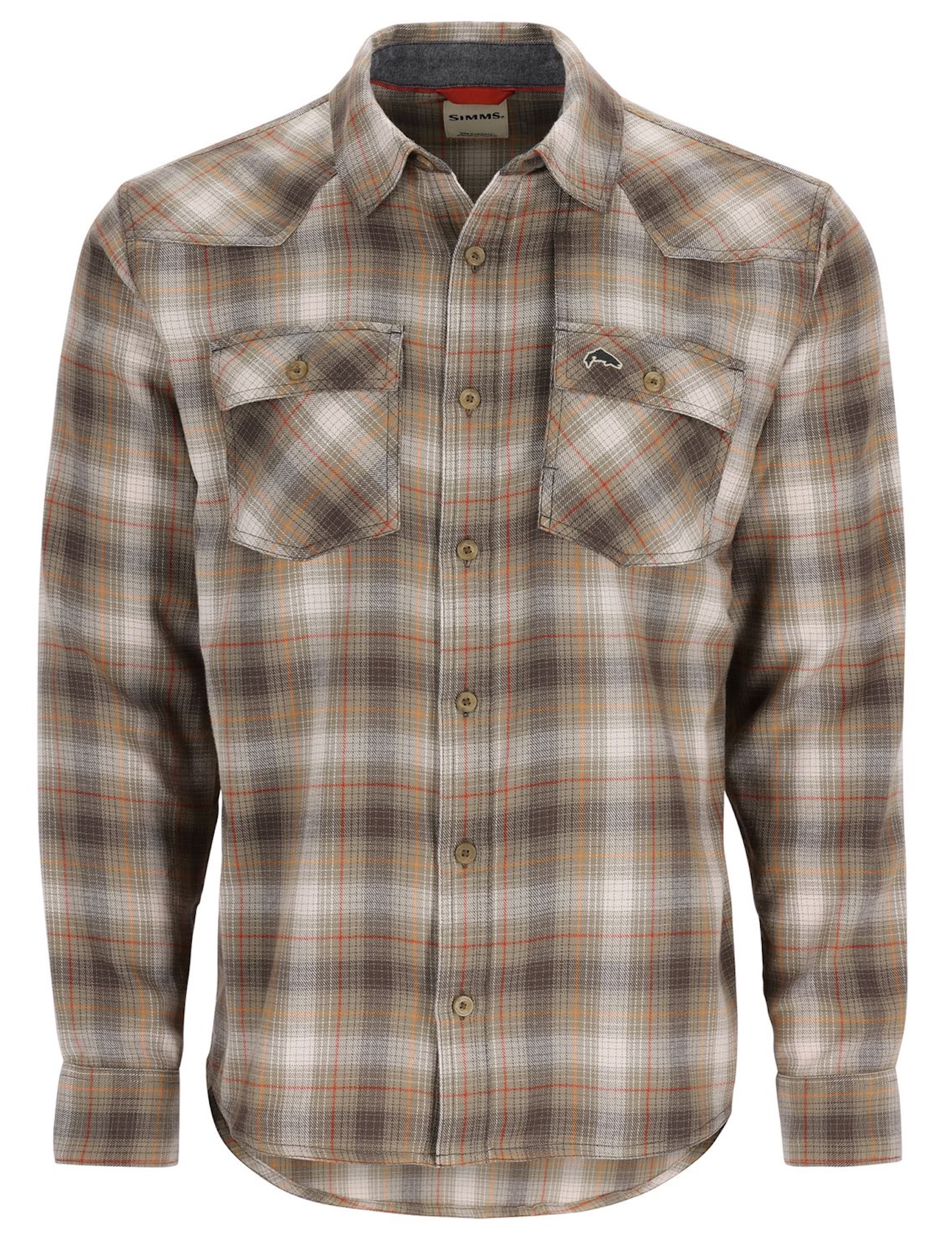 Simms Santee Flannel Shirt bayleaf/sunglow pane ombre