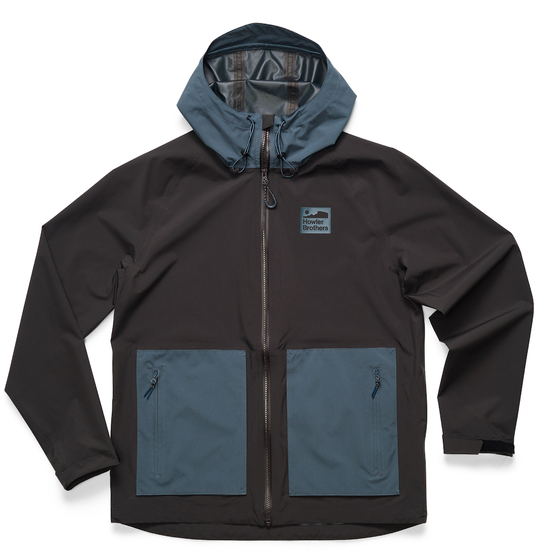 Howler Brothers Storm Splitter Rain Shell Jacket - Antique Black Dark Slate