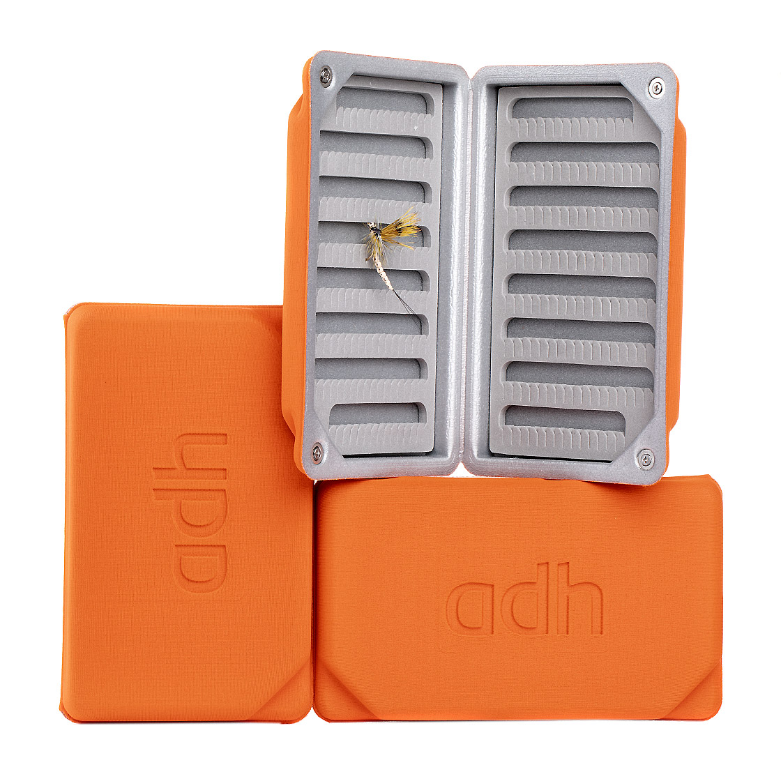 P-14205-fliegenbox-orange-gross adh-fishing Foam Fly Box Large Ultralight orange