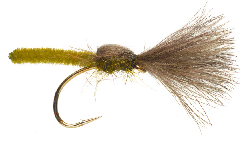 P-29069_Fulling_Mill_Olive_Palomino_Shuttlecock_ Fulling Mill Technical Dryfly Jackie's Olive Palomino Shuttlecock Dry Fly