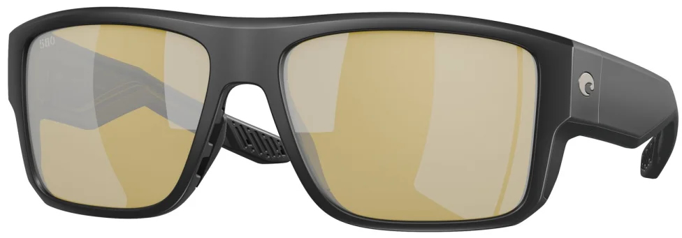 Costa Polarized Glasses Taxman Matte Black (Sunrise Silver Mirror 580G)