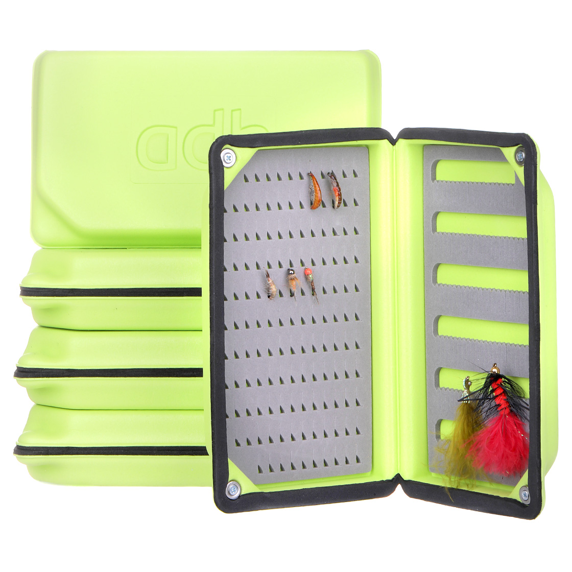 adh-fishing Foam Fly Box Large Ultralight Rainproof chartreuse