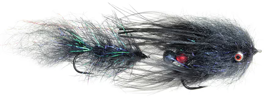 P-27531_Fulling_Mill_Cheech_Lech_Streamer_Black_ Fulling Mill Cheech Leech Black #1 Big Fish Trout Bum Streamer
