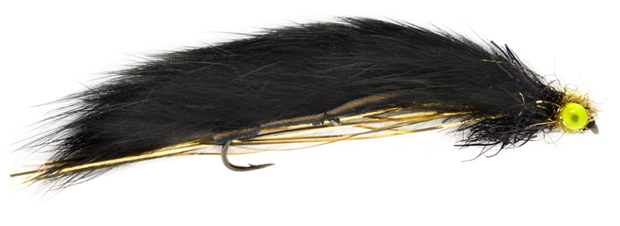 P-21149_FullingMill_Robs_BlackGold_Snake Fulling Mill Streamer - Rob's Black-Gold Perch & Trout Snake Zonker