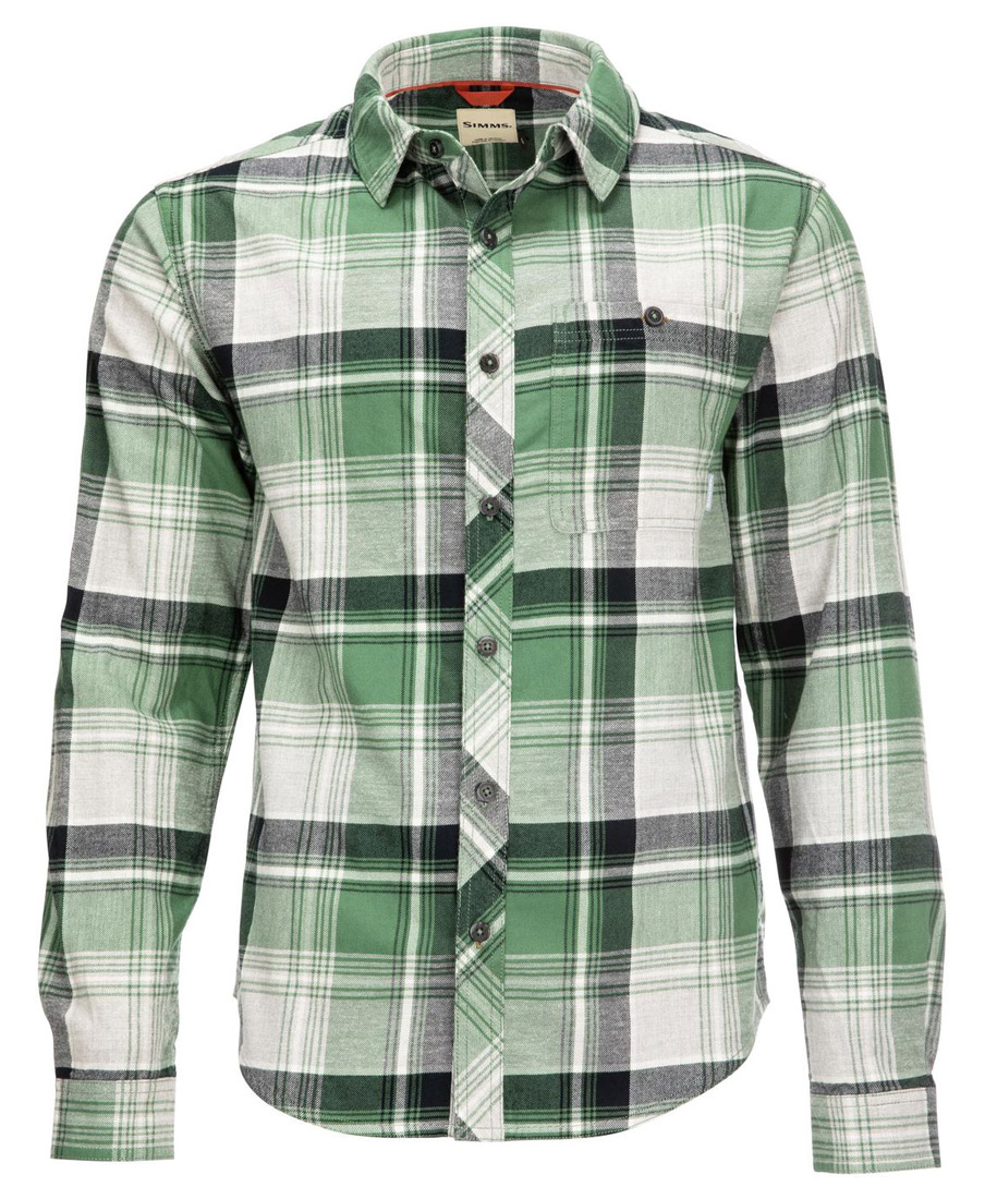 Simms Dockwear Cotton Flannel Shirt moss pearl plaid