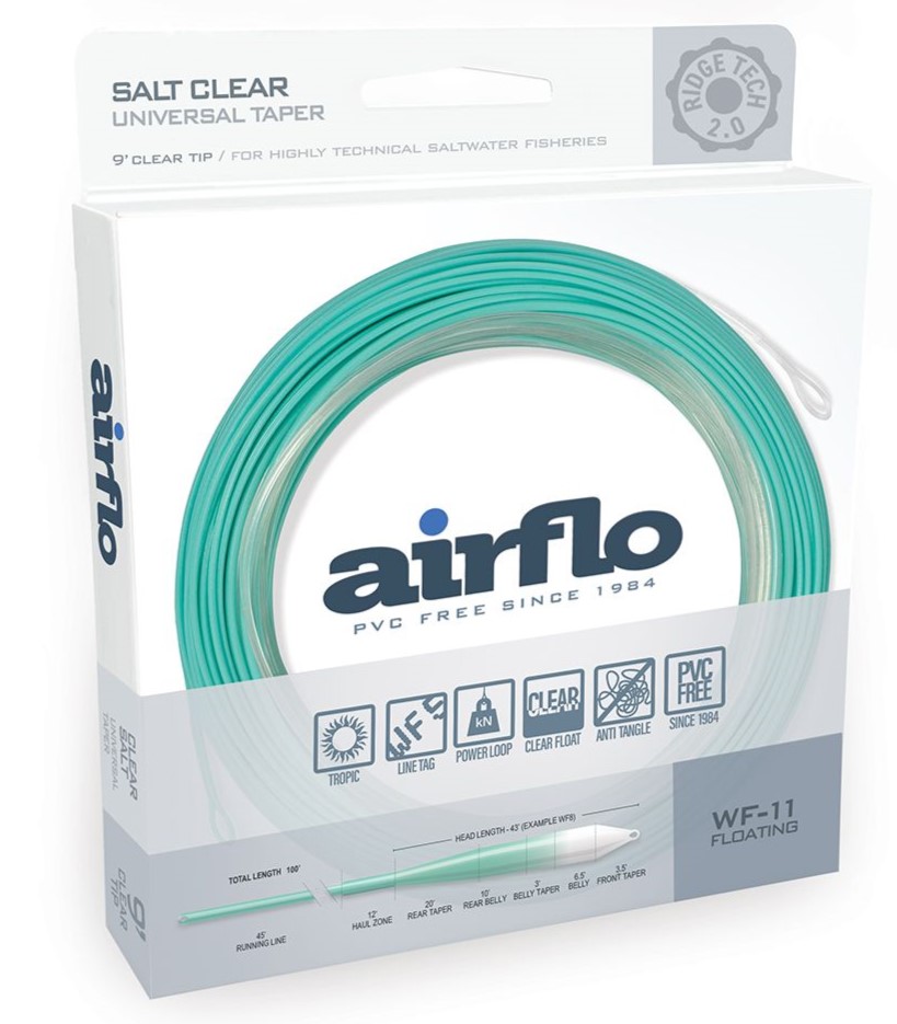 Airflo Ridge 2.0 Flats Universal - 9 ft Clear Tip Power Core Floating Tropical Saltwater