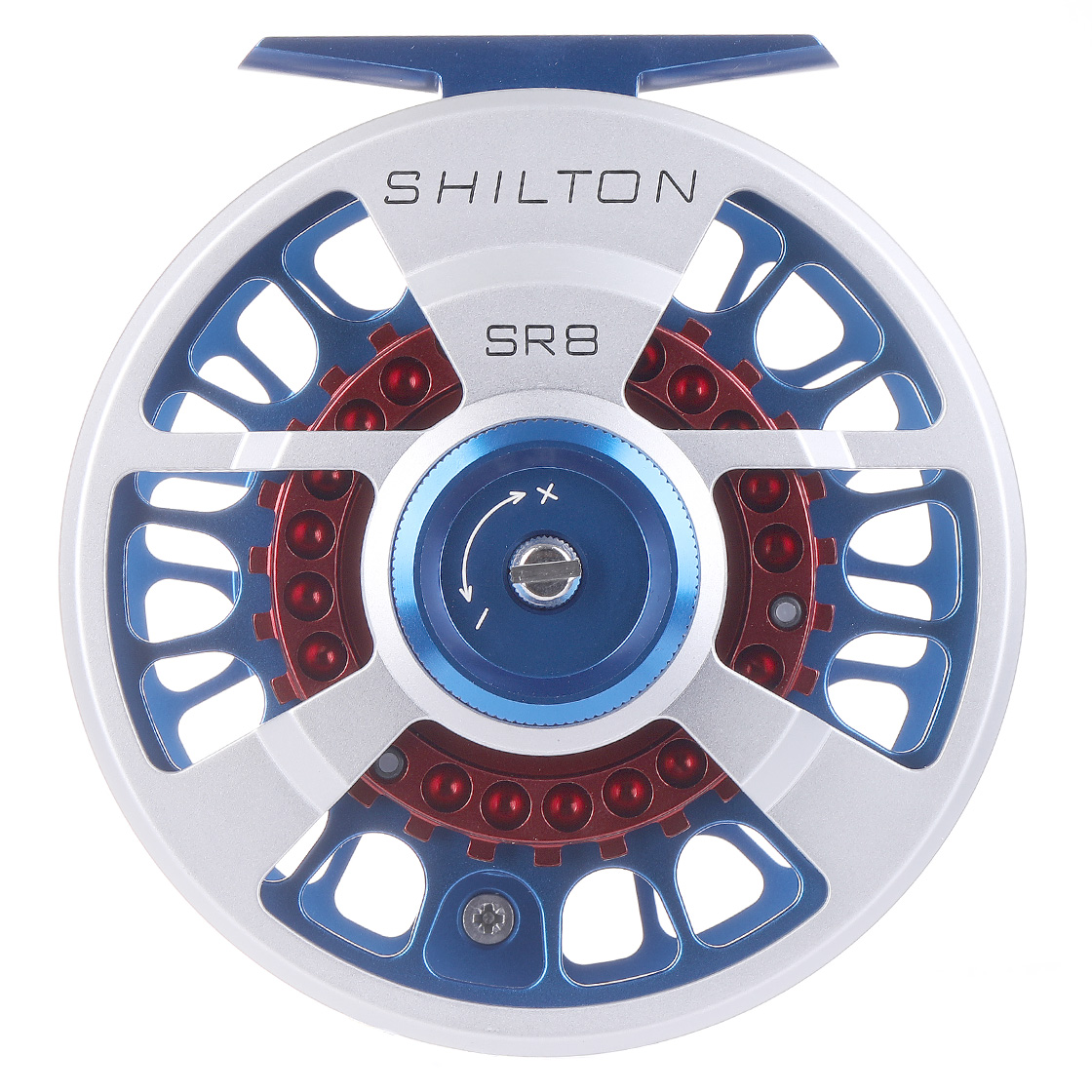 Shilton SR Series Custom Fly Reel Titanium-Blue-Red Shilton SR Series Custom Fly Reel Titanium-Blue-Red