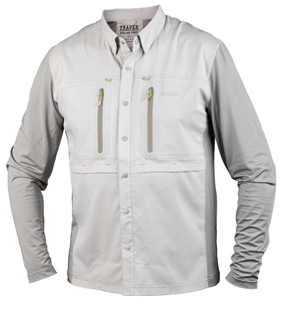 P-26482_Traper_Solar_Pro_UPF50-_Sonnenschutz_Shirt_Light_Grey_ Traper Solar Pro UPF 50+ Fishing Shirt Sunshade light grey