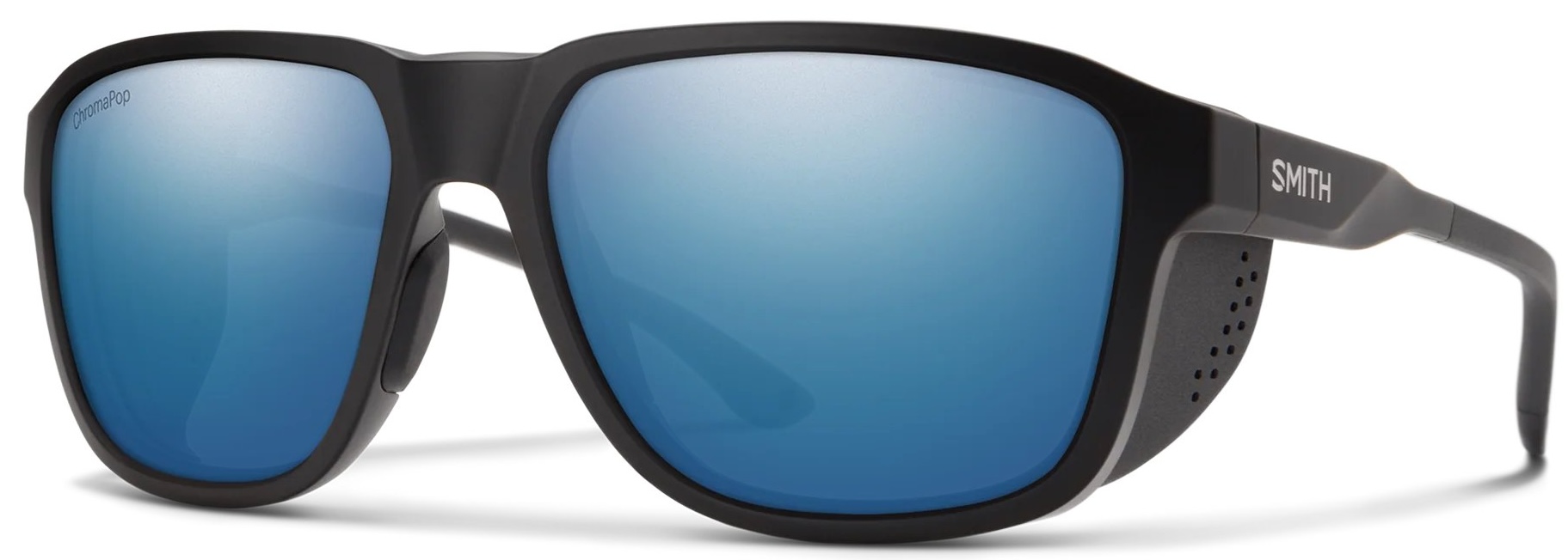 Smith Optics Polarised Glasses Embark Matte Black Polar Blue Mirror