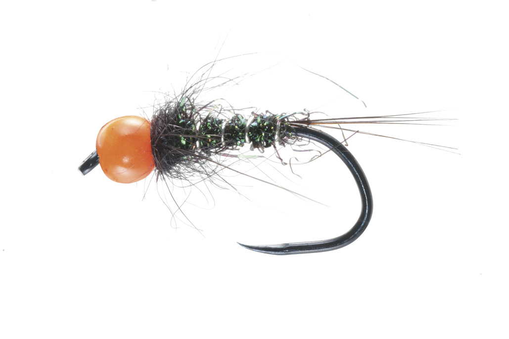 P-21310_Soldarinin_Black_OrangeBead Soldarini Fly Tackle Tungsten Nymphe - Black Orange Bead
