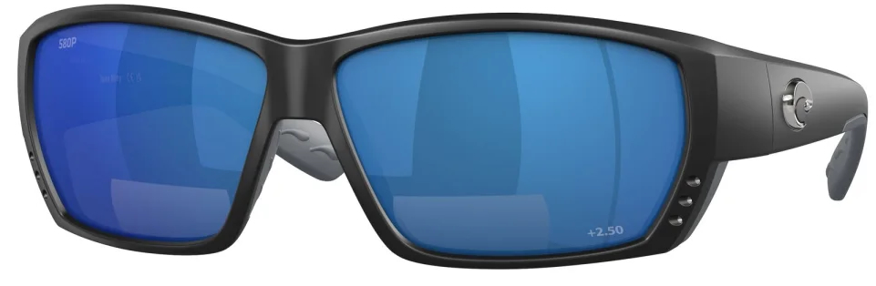 Costa Polarized Glasses Tuna Alley Readers Magnifier Matte Black (Blue Mirror 580P 2.00)