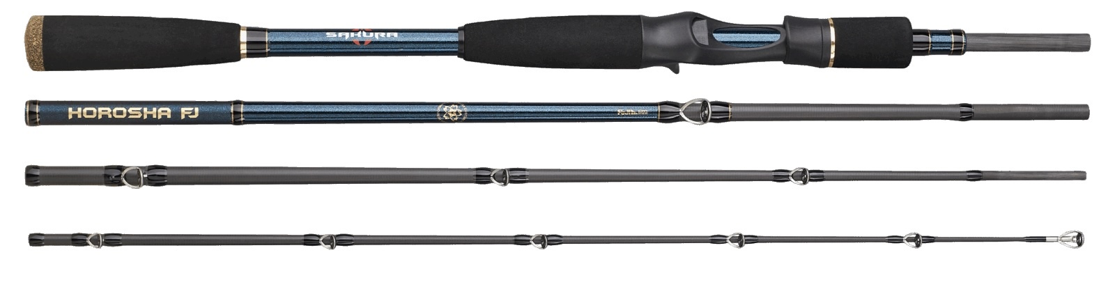 Sakura HOROSHA FJ CASTING HOC 4-piece baitcast travel rod with Fuji components